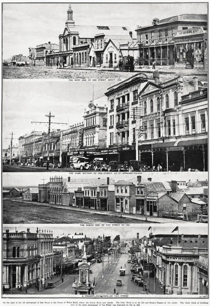 Old photographs of Dee Street and Tay Street, Invercargill
