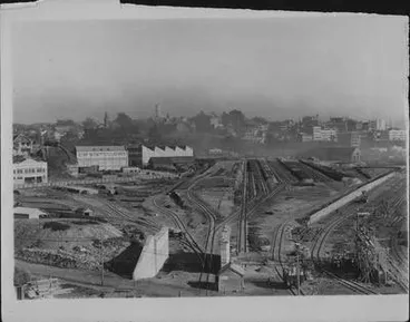 Image: Auckland Railway Yards looking towards city.