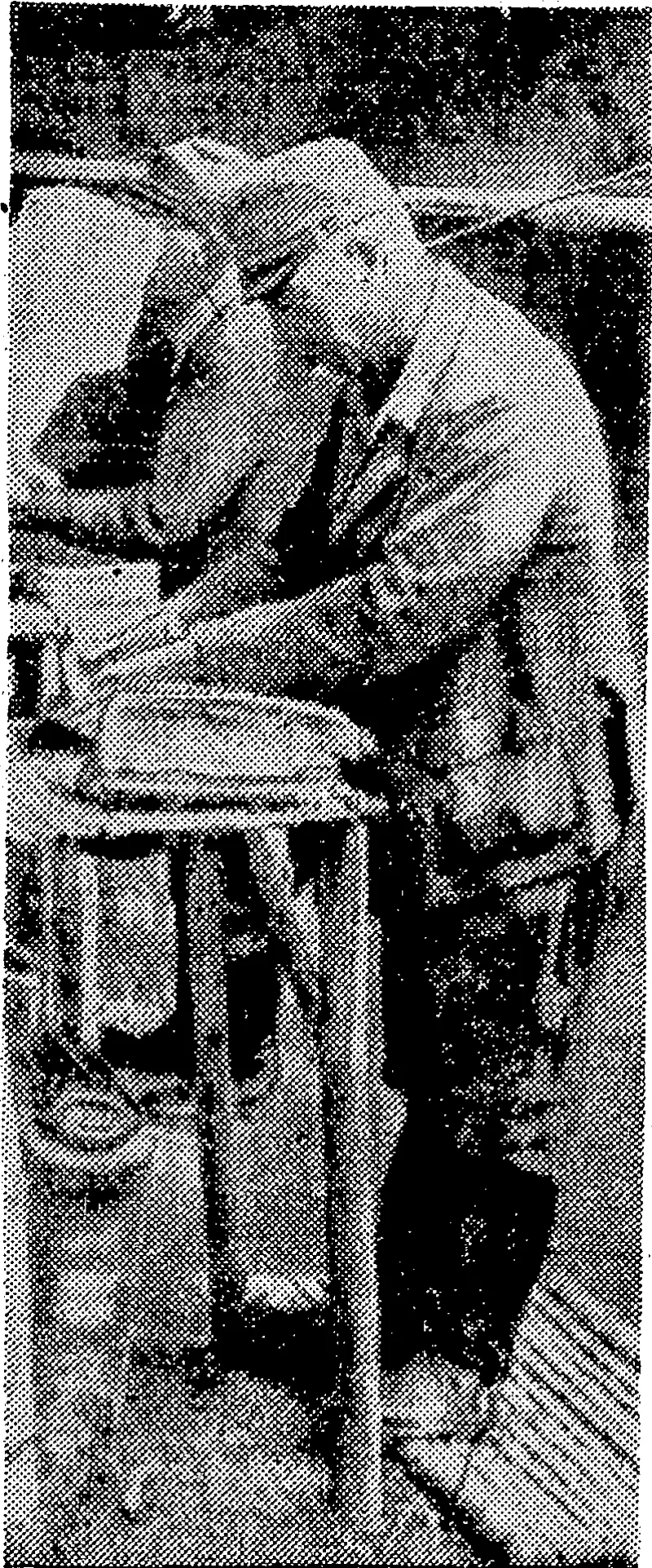General Yamashila, Japanese commander in the Philippines, cleaning his hands after ordering his forces to lay down their arms. He held out until after his Government formally capitulated on the American battleship Missouri. (Evening Post, 10 October 1945)