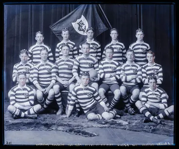 Image: Glass Plate Negative: Christ's College, First Fifteen Rugby Team, 1913