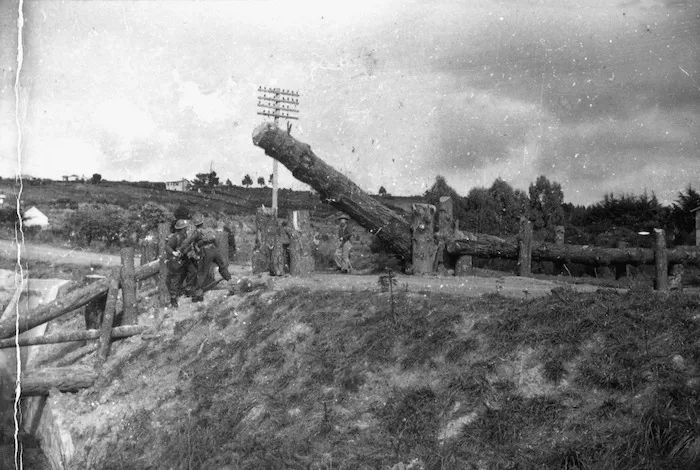 New Zealand. Construction of tank obstacle, Campbell's Bay