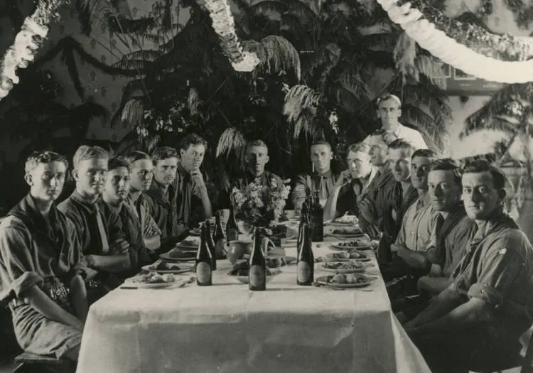 Guards at German internment camp, Motuihe Island