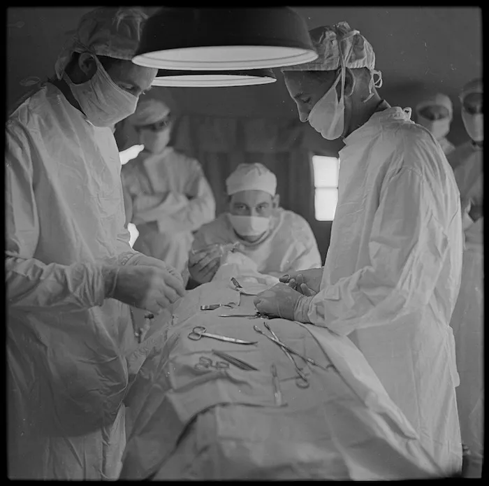 Operation in progress at the Mobile Surgical Unit, Egypt