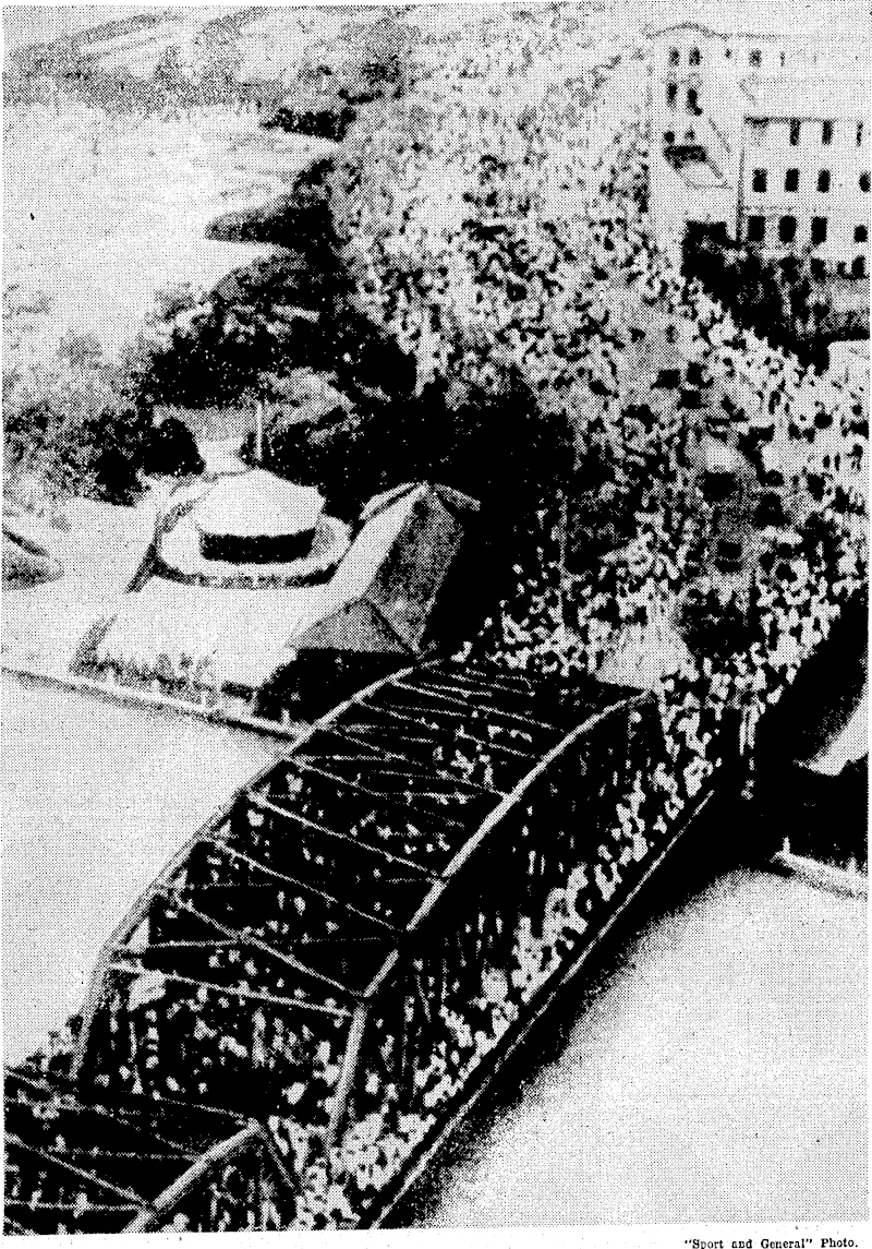 Latest photographs of the war between China and Japan. Above, a view of the street leading to Garden Bridge, at Shanghai, uilh crowds seeking refuge during a bombardment by Japanese aeroplanes. Top right, outside the Cdihdy Hotel at Shanghai on September 10. More than a thousand people were killed here when Chinese aeroplanes dropped bombs on the International Settlement. The attack .was aimed at Japanese warships in the harbour, but the bombs fell short. (Evening Post, 28 September 1937)