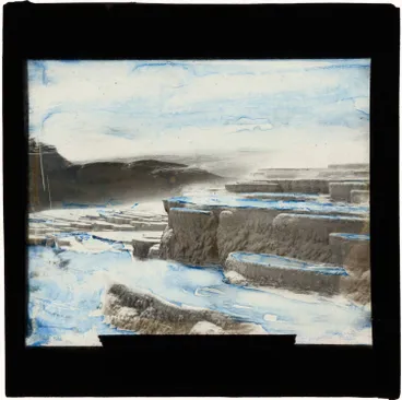 Image: White Terrace Cups overflowing, Lake Rotomahana, 1886