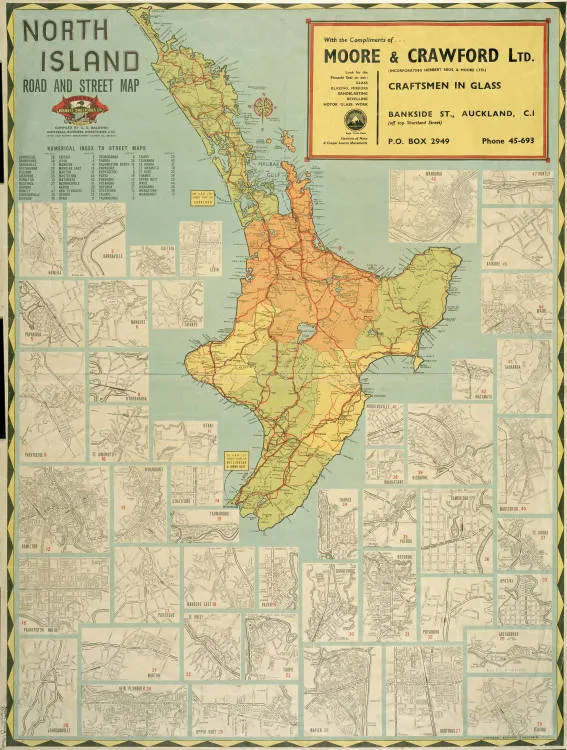 North Island road and street map