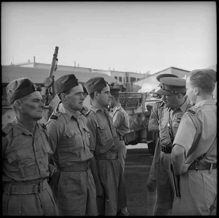 General Auchinleck talks with Trooper R J Moore, DCM