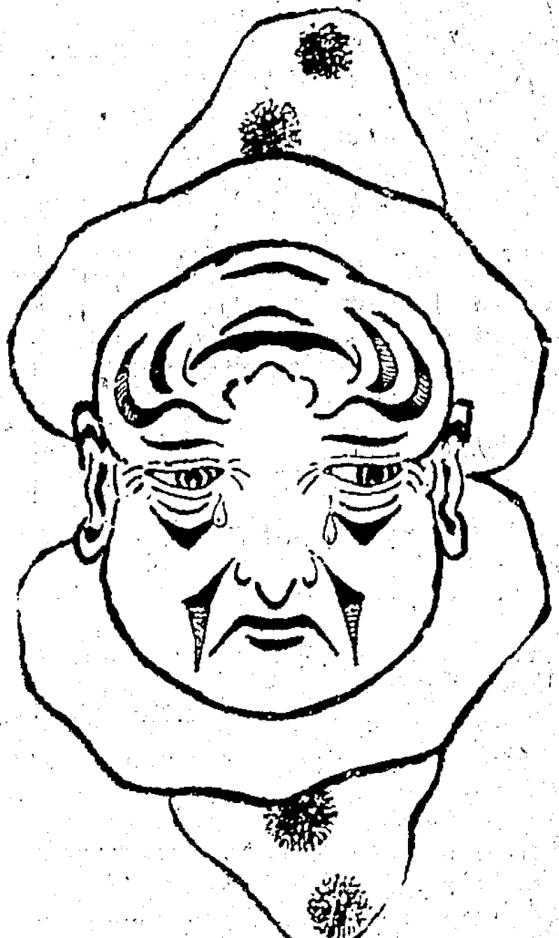 Imp o' Mischief" sent tills poor clown to me. He was just as sad as ho looks. Then 3he gave him t.ho Smile Aivhlles In-the Ring to read. Turn him upside down, and you'll., sec how lio looked then! '- ■ ' : FAHHEIi. ! (Evening Post, 17 January 1931)