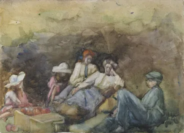 Group of seated figures. Image: Group of seated figures.