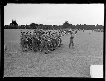 Image: Ceremonial J-Force Parade, Papakura Camp, 1946