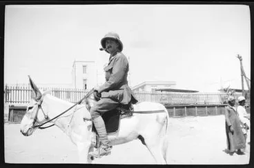 Image: [Lieutenant Stanley Austin Carr riding a donkey]