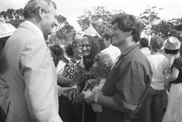 Image: Whina Cooper at visit of Pope John Paul II to Auckland Domain