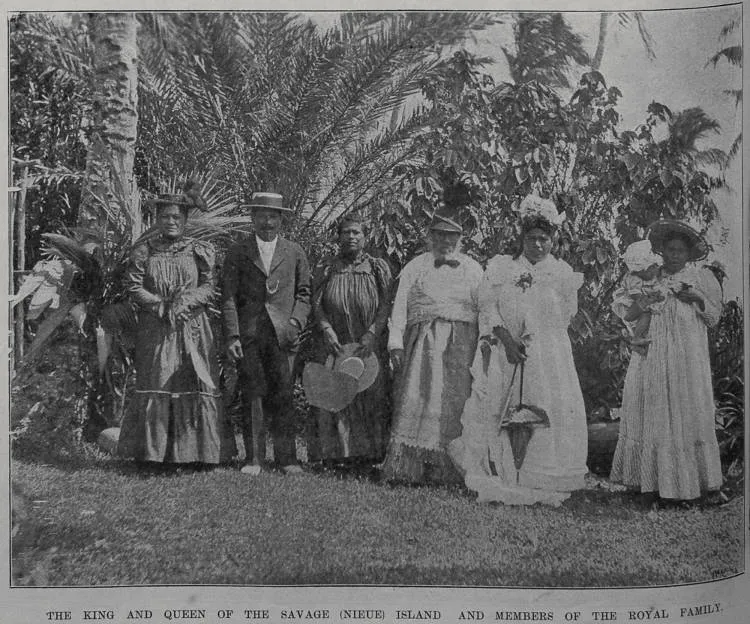 The King and Queen of the Savage (Niue) Island and members of the royal family
