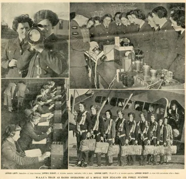 Image: W.A.A.F.'s train as radio operators at a Royal New Zealand Air Force station