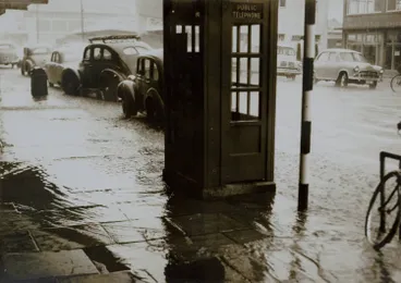 Image: Flooded street, Papatoetoe, 1960s