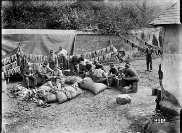 Image: Soldiers washing socks during World War I, Bus-les-artois, France