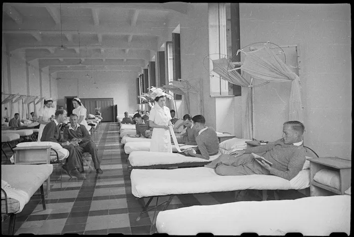 General view of one of the wards at 1 NZ General Hospital, Molfetta, Italy, World War II - Photograph taken by George Bull