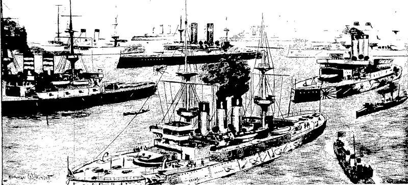Mikasa. Shikishima. Asahi.  TYPES OF THE JAPANESE FLEET. (Otago Witness, 17 February 1904)