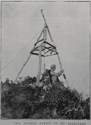 Image: Trig station, summit of Mt Edgecumbe