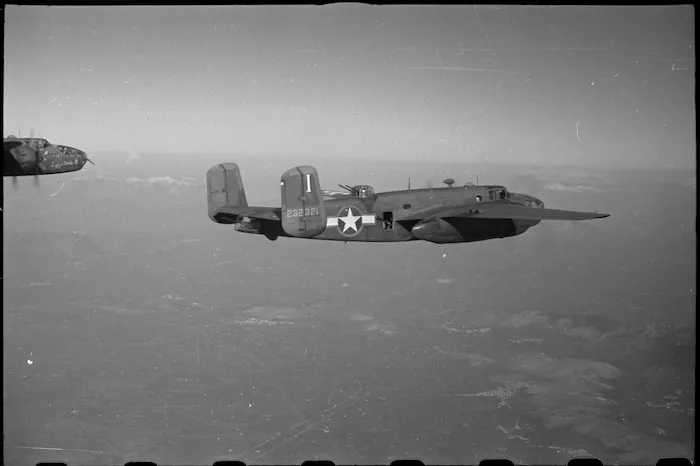 American medium bombers on way to join Allied attack on the Monte Cassino front, Italy - Photograph taken by George Bull