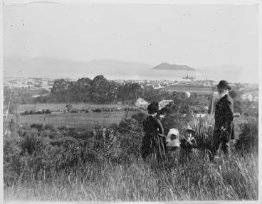 Image: View of Petone and Wellington Harbour from above Sir James Hector's house, Ratanui