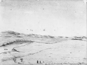 Image: [Bates, Henry Stratton] 1836-1918 :Horotiu Rd. & country between Ngaruawahia & Rangiaowhia [1860?]