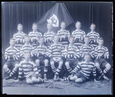 Image: Glass Plate Negative: Christ's College, First Fifteen Rugby Team, 1917