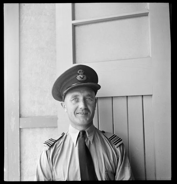 Portrait of RNZAF Squadron Leader HC Salmon, BCO headquarters Japan, Engineering