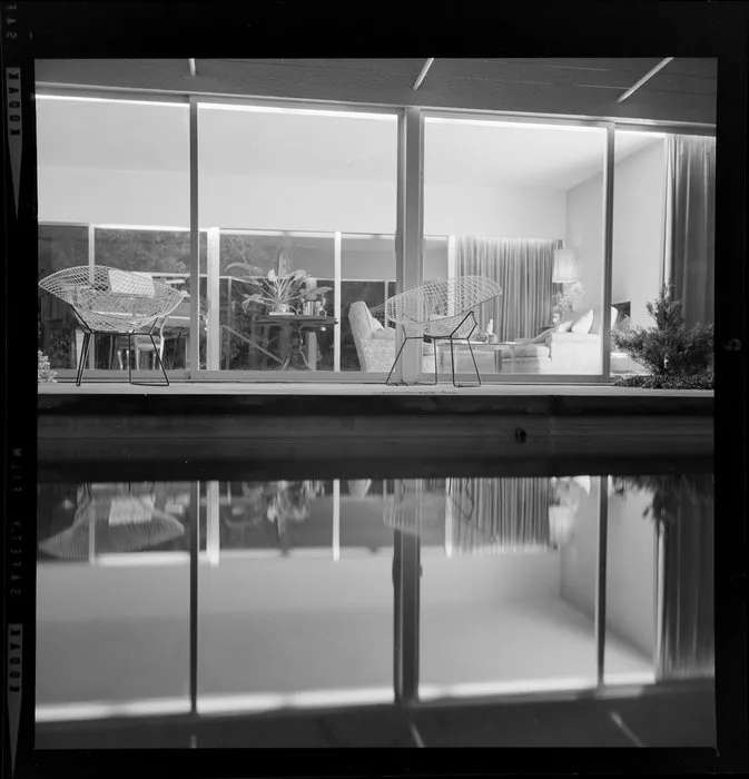 View from the courtyard into the living room, Littlejohn house, Wellington