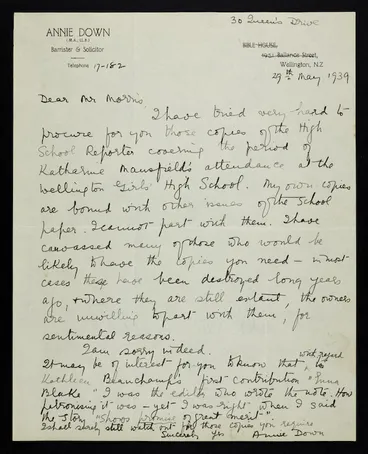 Image: Short stories by Katherine Mansfield; three letters