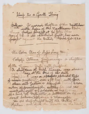 C. F. Goldie Manuscript Notes on Paintings