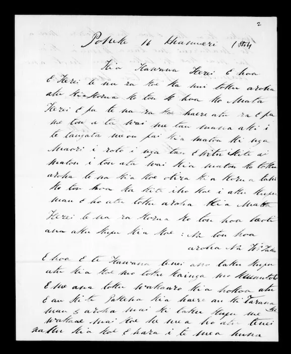 Letter from Wi Tako to George Grey