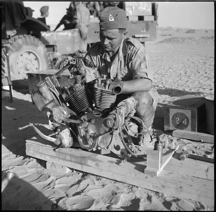 D Johnstone of a NZ LAD in the field, Egypt