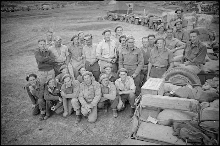 Some of the jeep drivers making up 'Ghost Train' to transport supplies on the Italian Front, World War II - Photograph taken by George Kaye