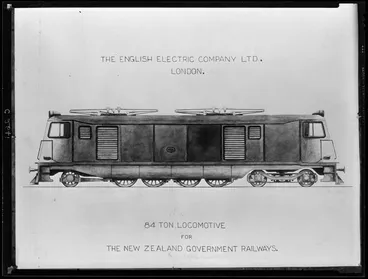 Image: Copy of a scale drawing of a locomotive engine