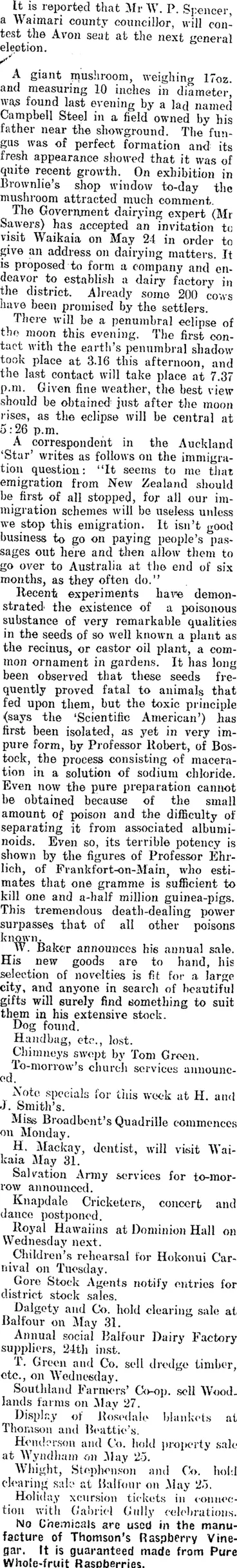 Image: Untitled (Mataura Ensign 13-5-1911)