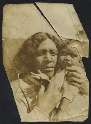 [Te Rerehau Kahotea and her grandson Rongomaiwhiti Tamaira]
