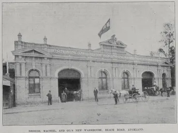 Image: Briscoe, Macneil and Company's new warehouse in Beach Road, Auckland