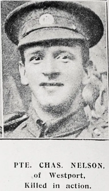 Pte Chas Nelson of Westport, killed in action