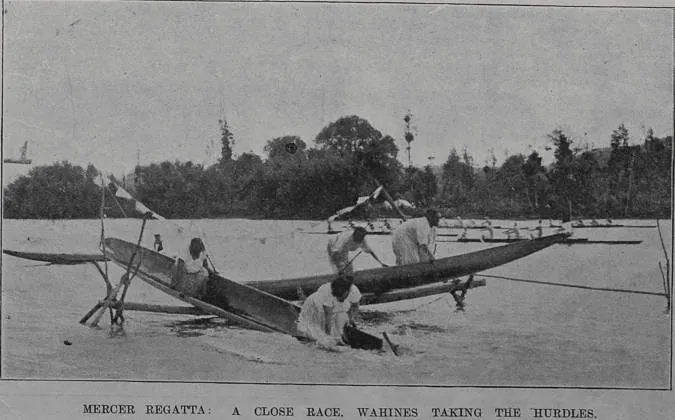 Mercer regatta: a close race, Wahines taking the hurdles