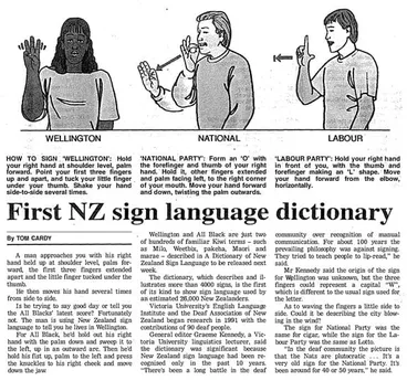 Image: First NZ sign language dictionary
