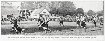 Image: The outstanding college rugby match of the year in the South Island: Christchurch Boys' High School v. Christ's College