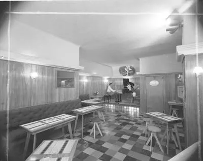 [Restaurant interior with pianist]