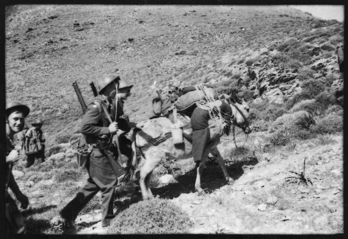 New Zealand Army Service Corps attached to 5th Field Ambulance, at Kea Island, Greece, during World War II - Photograph taken by Ian Macphail