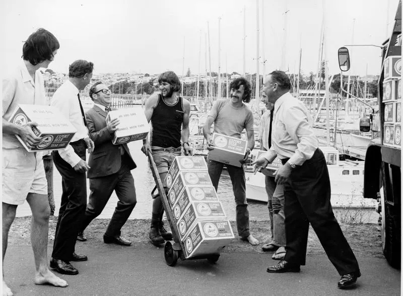 Auckland Harbour - loading Bass beer