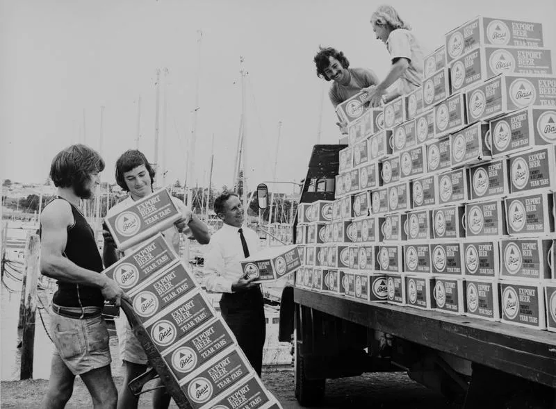 Auckland Harbour - loading Bass beer