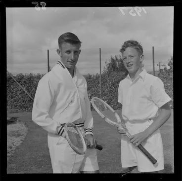 Image: Two unidentified tennis players, Hutt Valley tennis Championship finalists