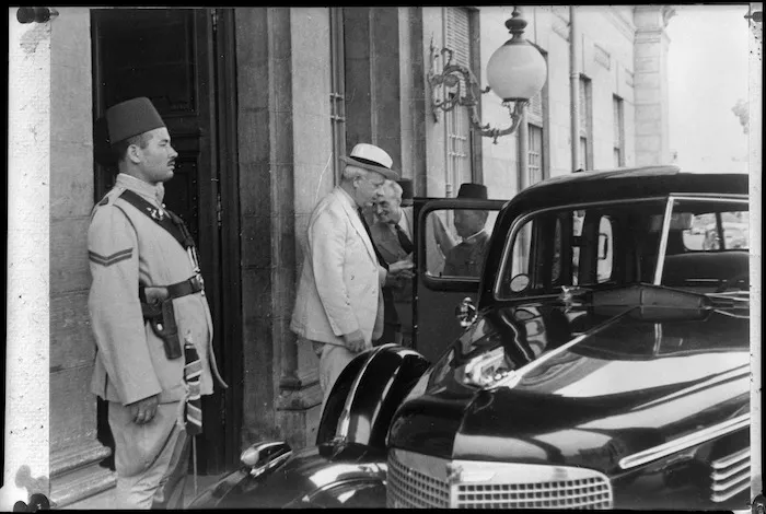 Prime Minister Peter Fraser at Abdin Palace, Cairo