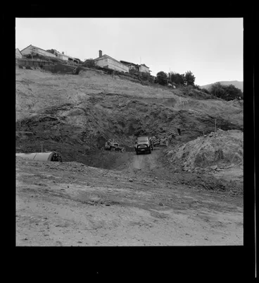 Image: Excavation for the Christchurch - Lyttelton Road Tunnel, 4 December 1961.