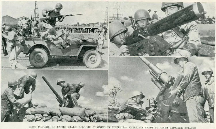 First pictures of United States soldiers training in Australia: Americans ready to resist Japanese attacks